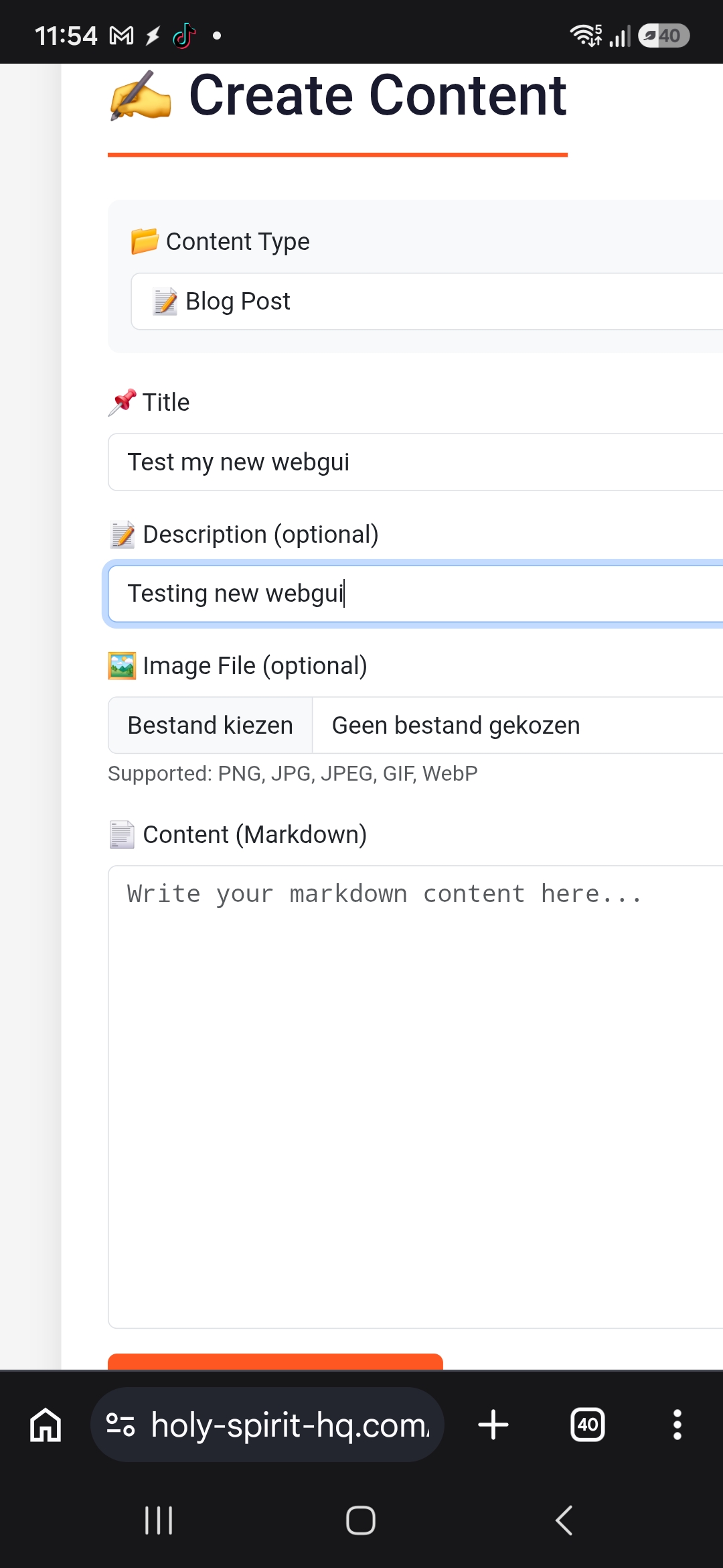 Test my new webgui